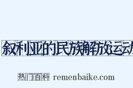 叙利亚的民族解放运动是什么意思的图片